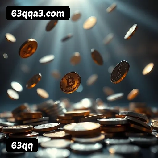 App 63qq para iOS e Android — interface mobile, login biométrico e PIX integrado